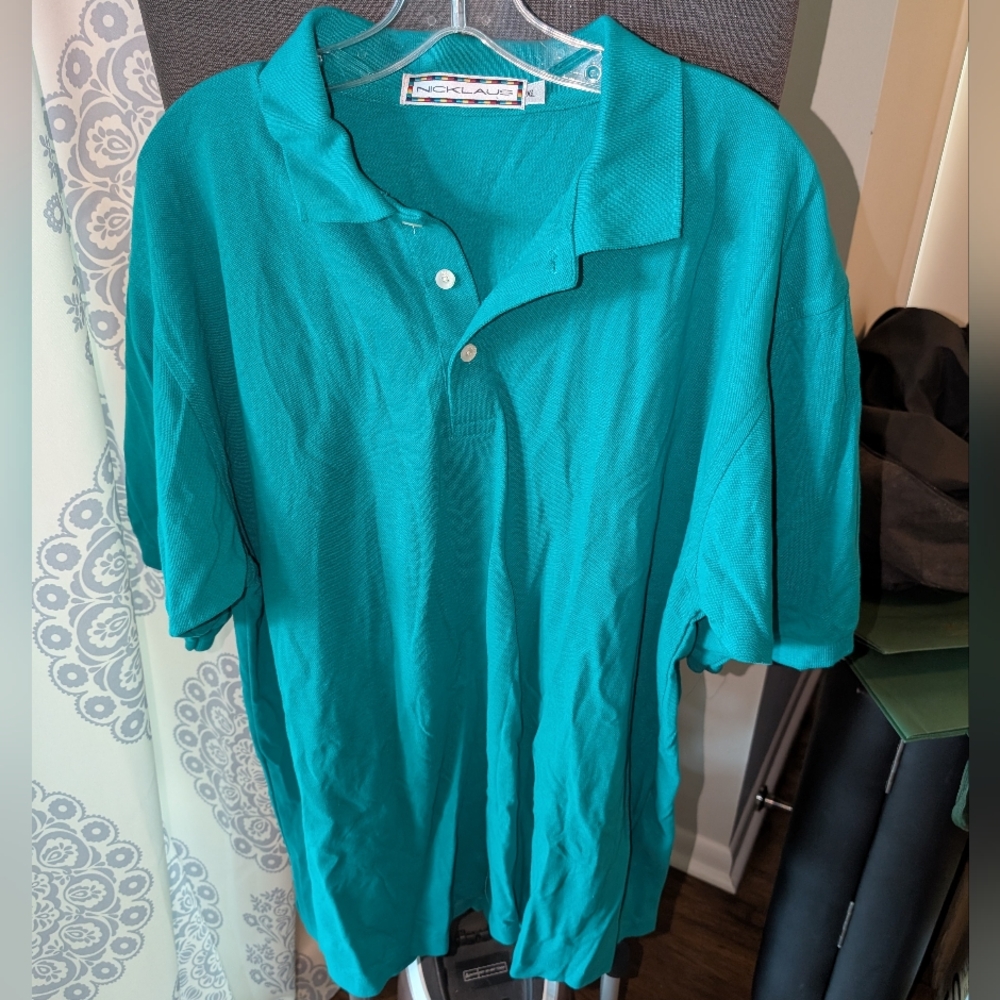Nicklaus Blue Polo Shirt Relaxed Fit Casual